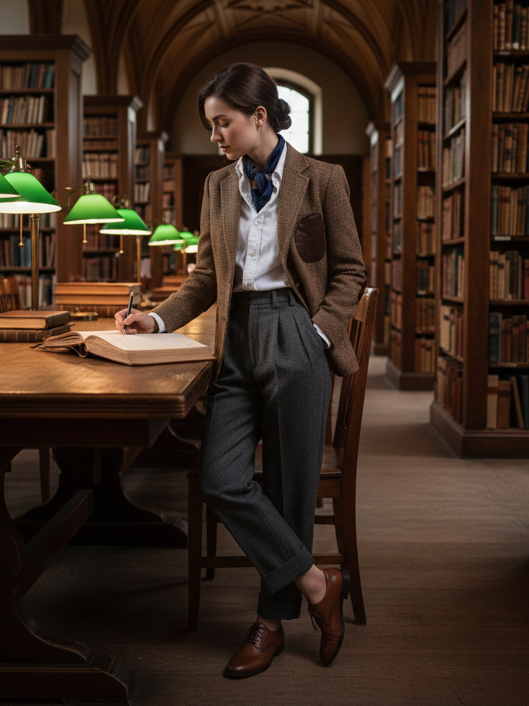 Tweed Blazer & Pleated Trousers