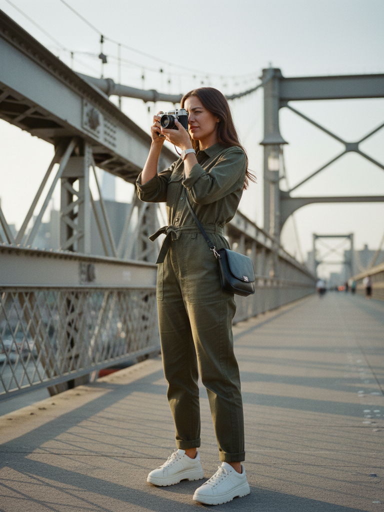 Utility Jumpsuit + Chunky Sneakers