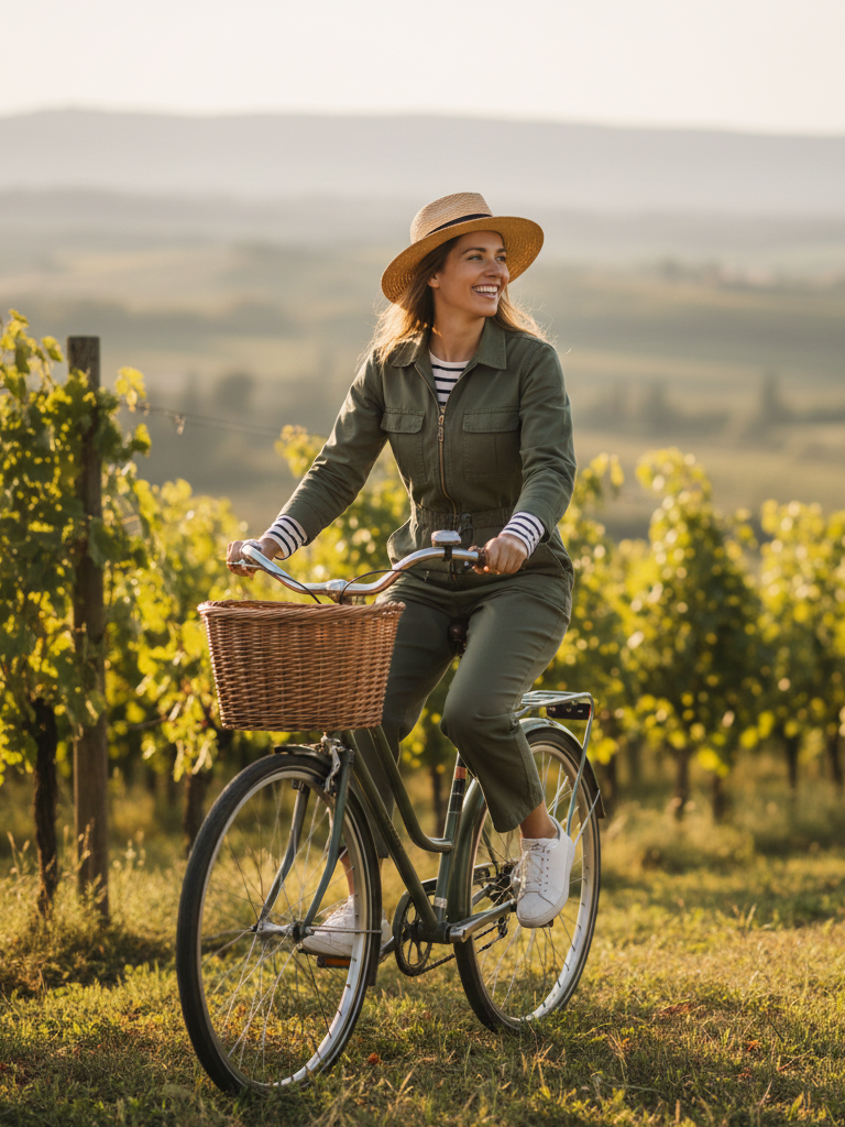 Utility Jumpsuit + Straw Hat