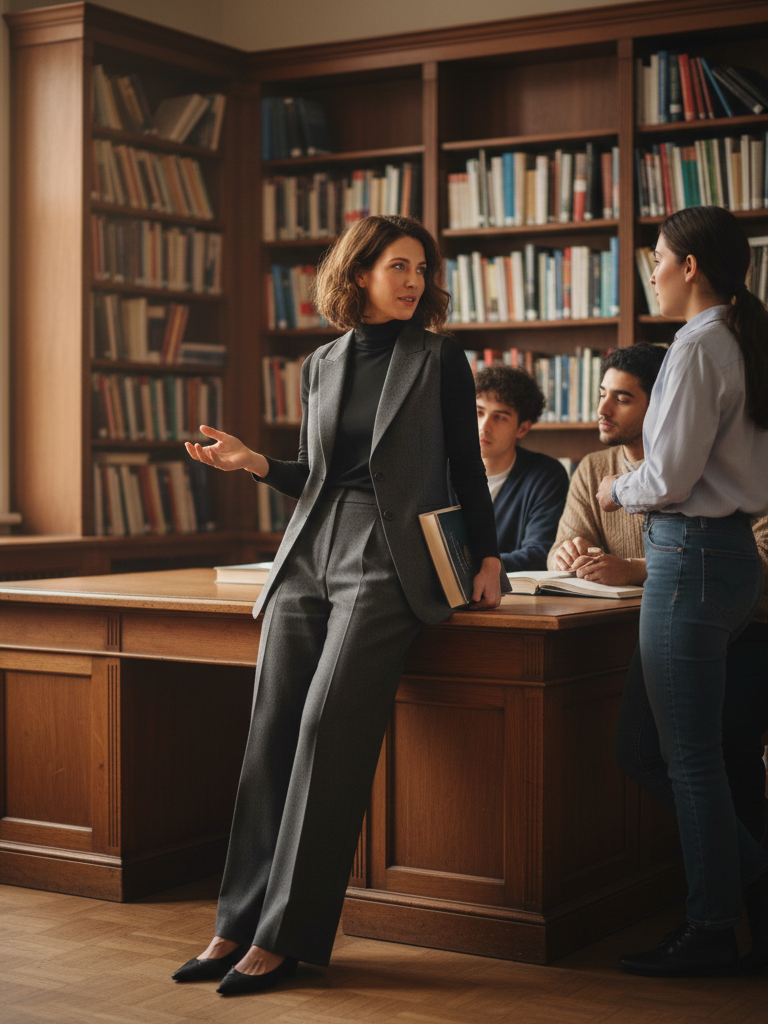 Vest + Roll-Neck + Wide-Leg Trousers