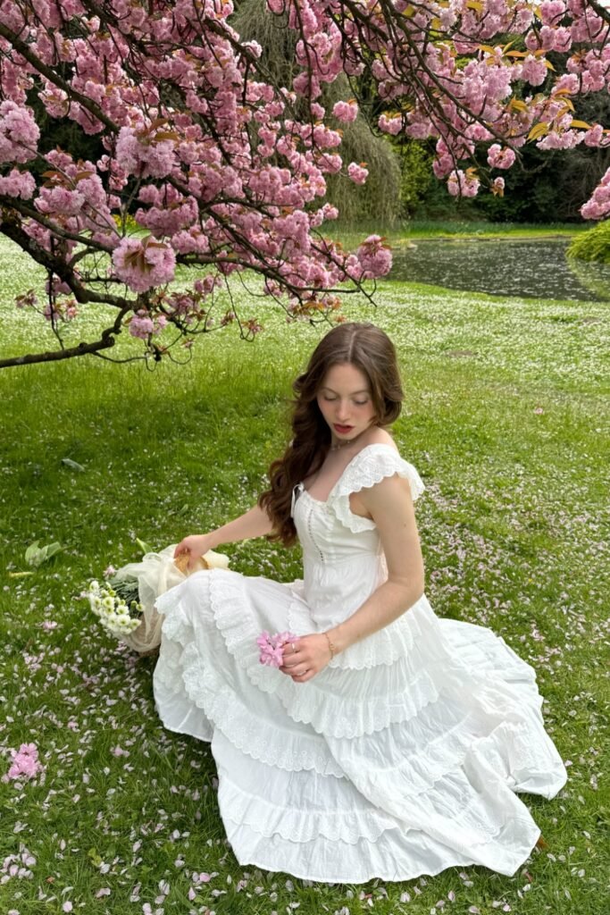 White Eyelet Ruffle Tiered Maxi Dress