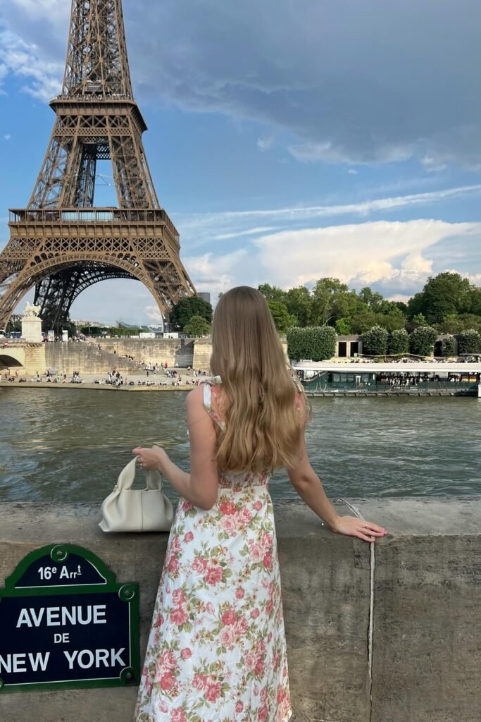 White and Pink Rose Print Maxi Dress + White Handheld Bag