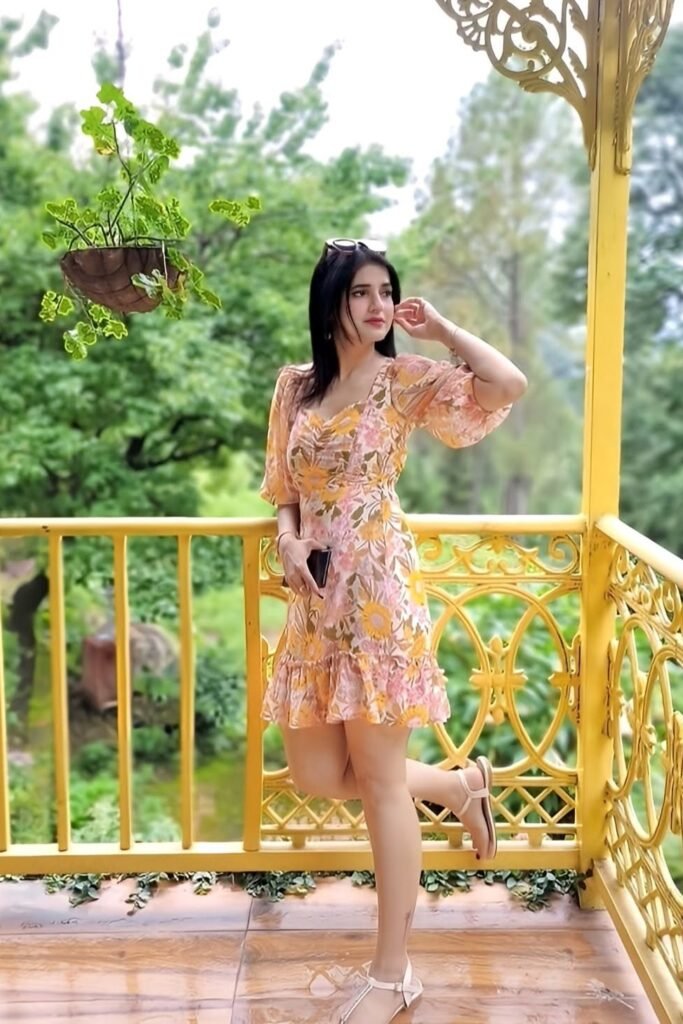 Floral Puff-Sleeve Mini Dress + White Strappy Sandals