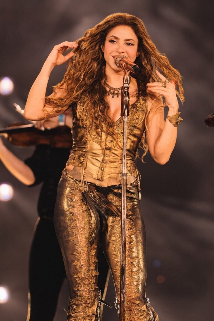 Gold Brocade Corset Vest + Matching Lace-Up Metallic Trousers + Gold Statement Necklace