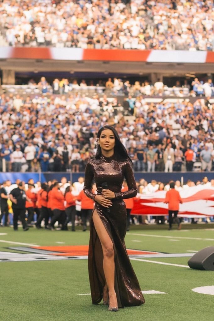 Mock-Neck Brown Sequined Gown + High Side Slit + Snakeskin Pumps