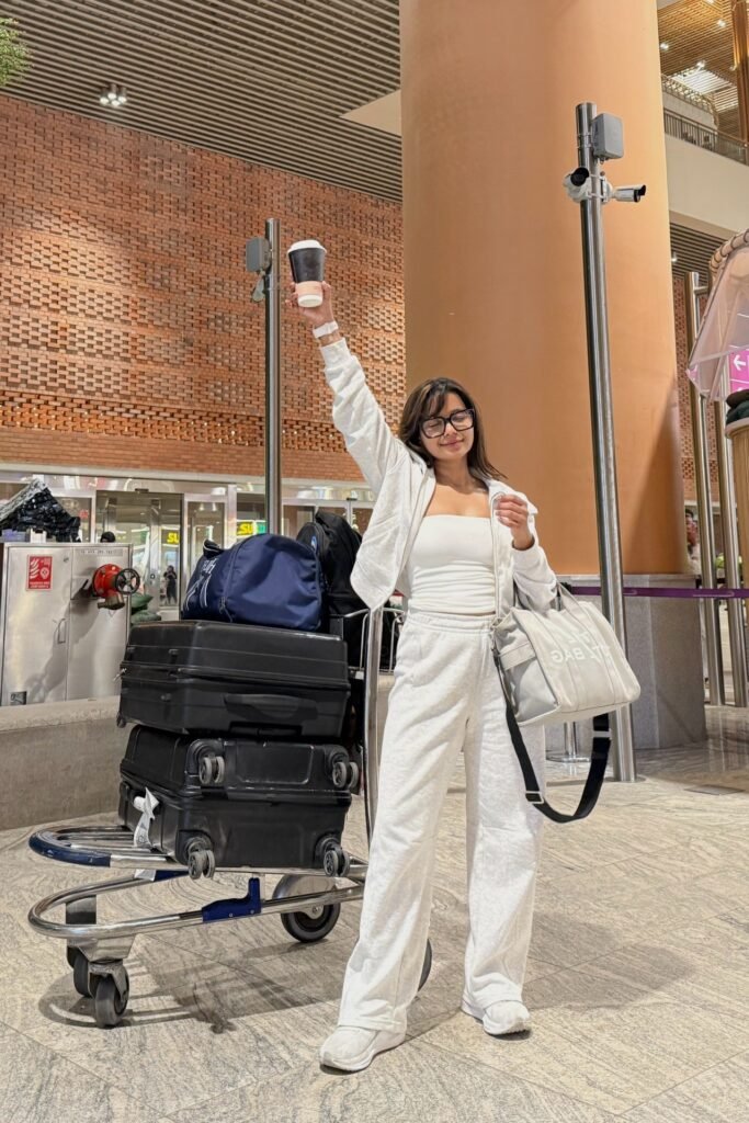 White Strapless Crop Top + White Zip-Up Hoodie + White Oversized Sweatpants