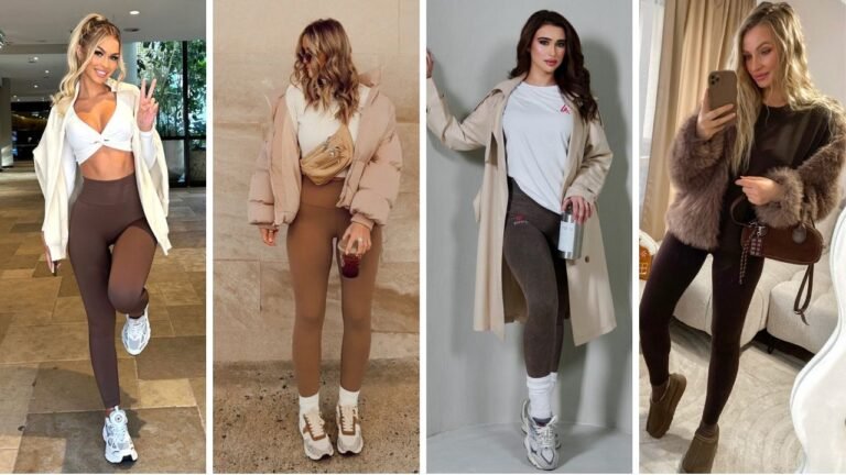 20 Stylish Brown Leggings Outfits How to Wear for Fall & Winter