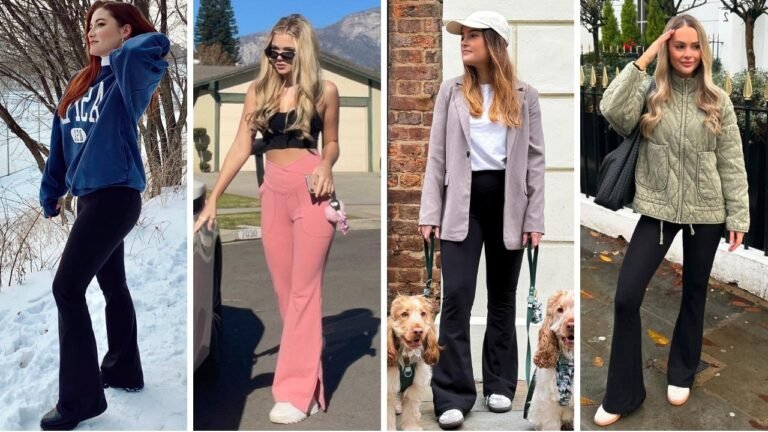 20 Stylish Flare Leggings Outfits How to Wear the Retro Trend