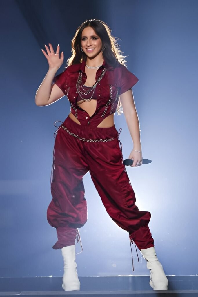 Maroon Cut-out Jumpsuit + Silver Chain Layers + White Platform Boots