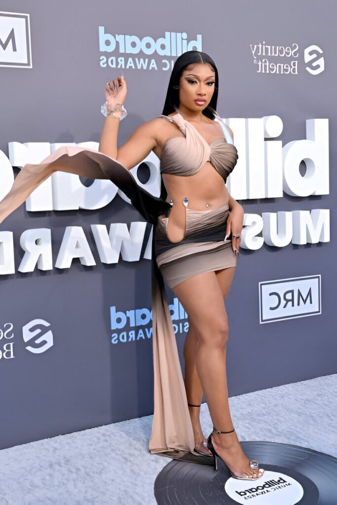 Ombré Cut-out Mini Dress + Matching Long Train + Transparent Wrap Heels