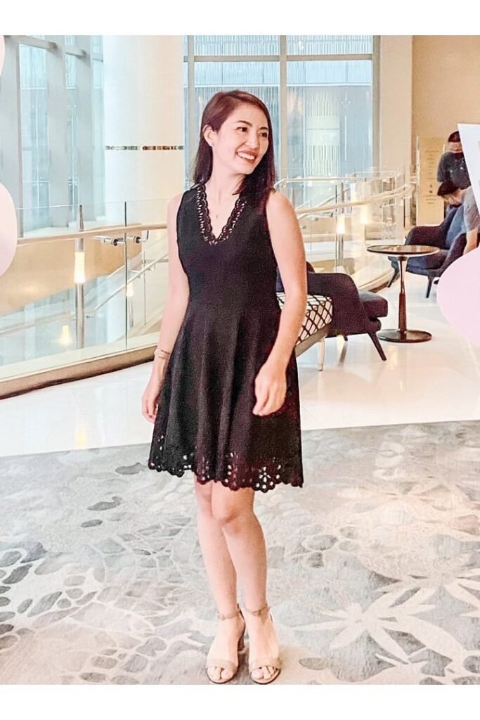 Black Sleeveless Eyelet Lace Mini Dress + Nude Ankle-Strap Heels