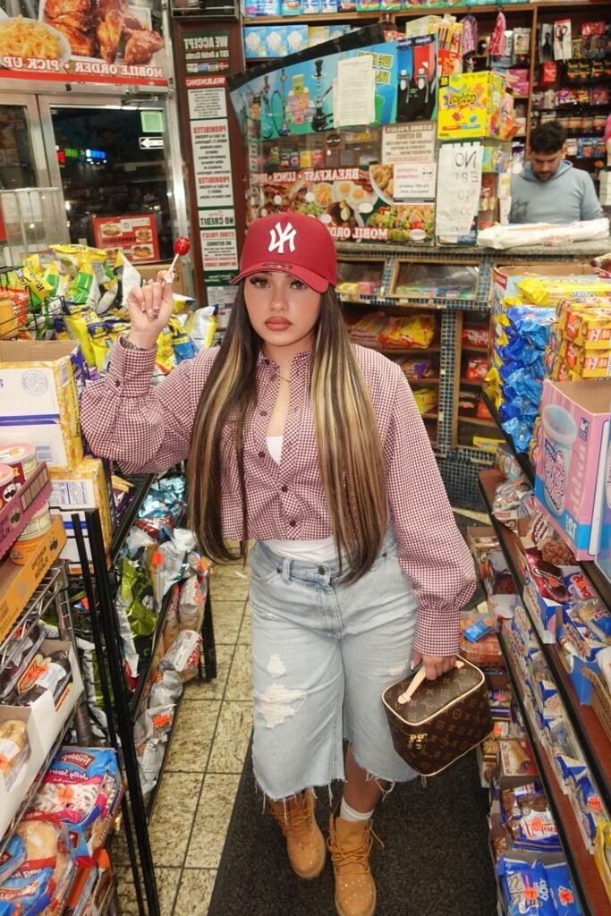 Red Gingham Shirt + Denim Jorts + Tan Work Boots