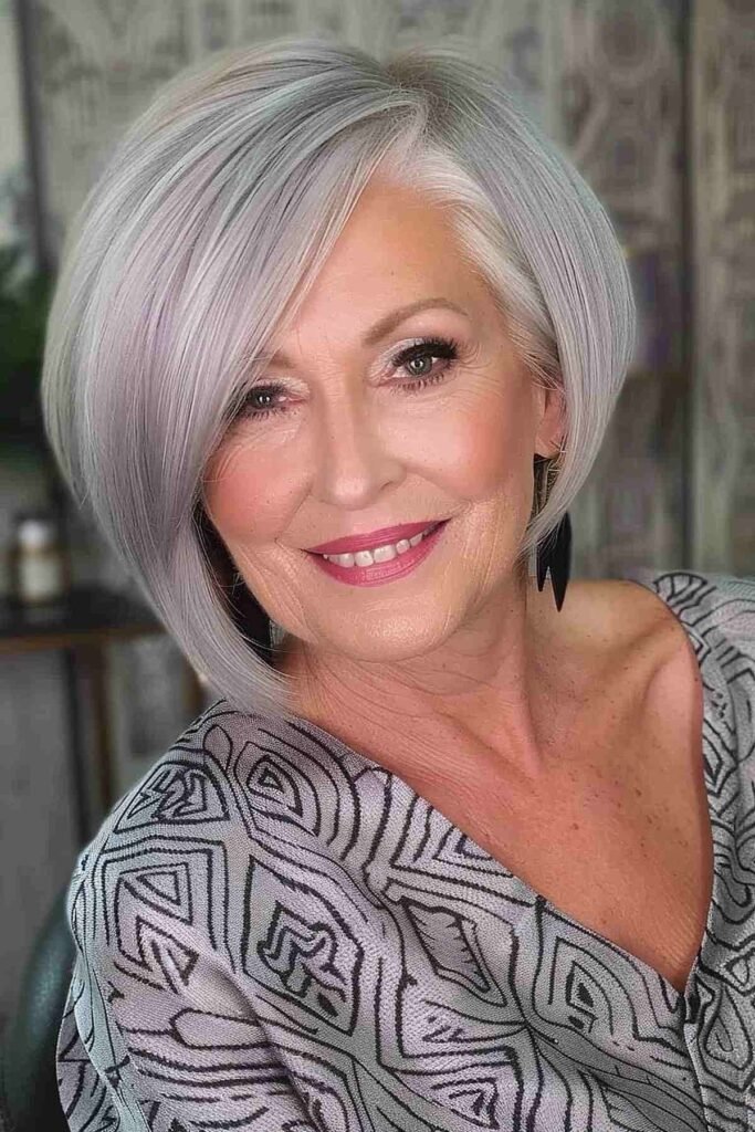 A-Line Asymmetrical Bob with Deep Side Part