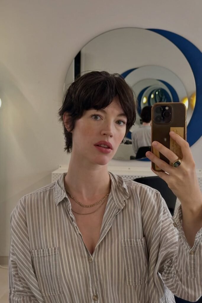 Androgynous Shag Cut with Soft Curtain Fringe