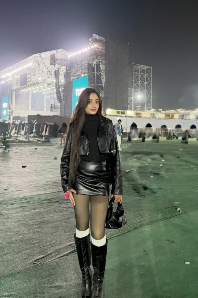 Black Cropped Leather Jacket + Black Turtleneck + Black Leather Mini Skirt + Black Boots