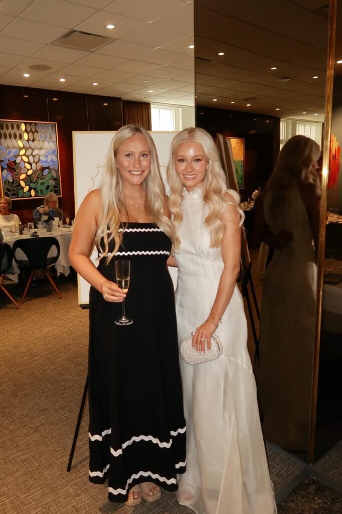 Black Strapless Maxi Dress with White Rickrack Trim + Tan Platform Sandals