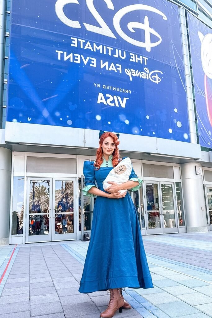 Blue Victorian-Style Maxi Dress + Brown Lace-Up Boots