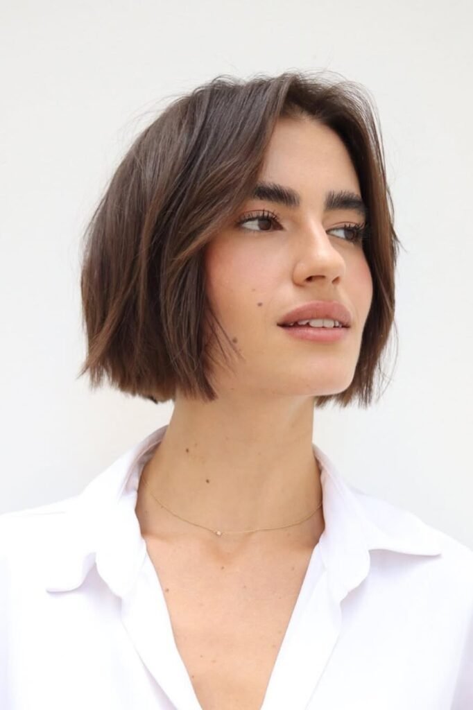 Blunt Chin-Length Bob with Center Part