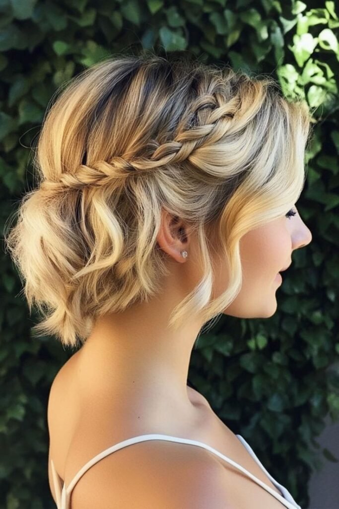 Boho Half-Up Braid with Loose Beachy Waves
