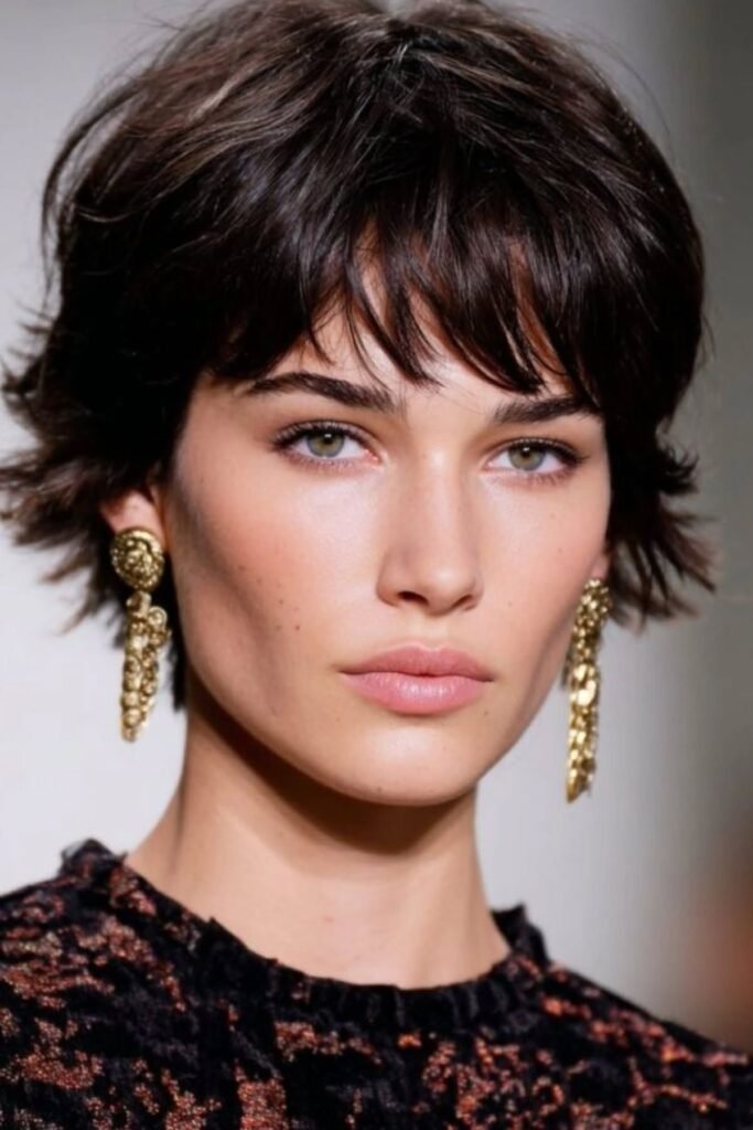 Choppy French Girl Pixie with Micro-Fringe