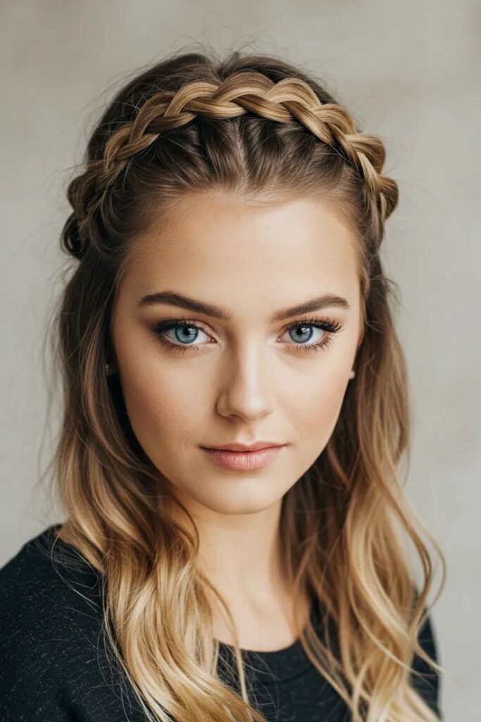 Classic Braided Headband with Natural Flowing Waves