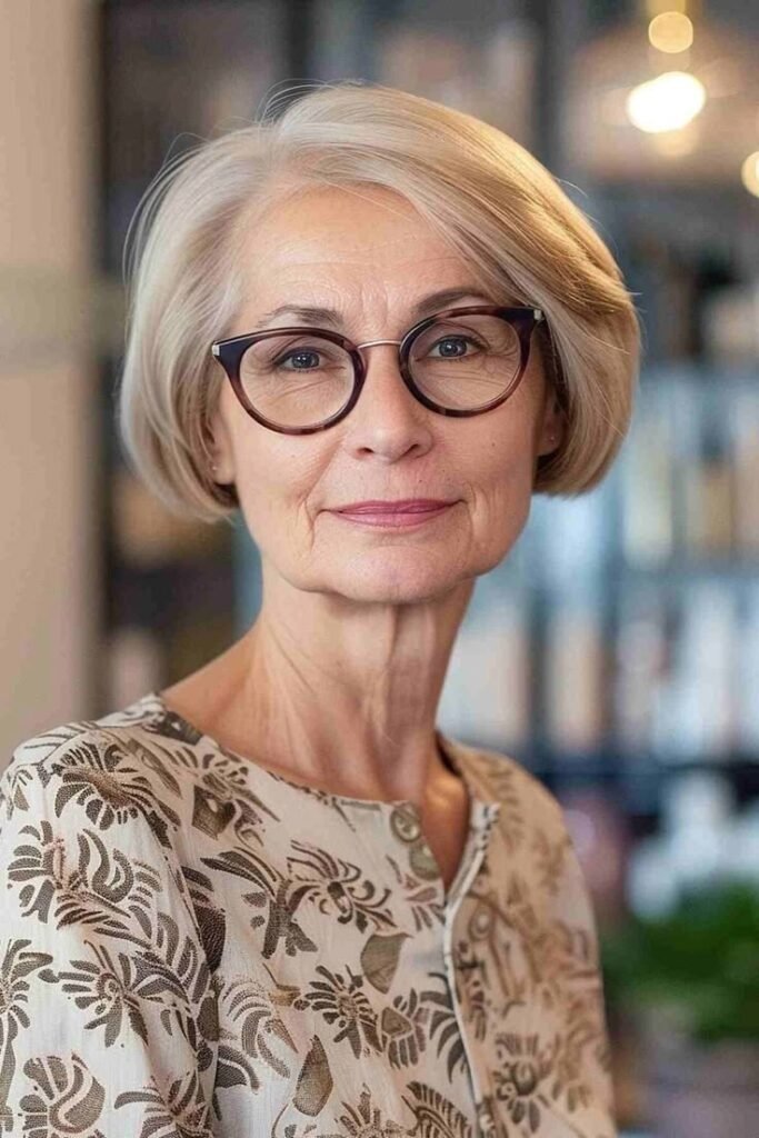 Classic Rounded Bob with Side-Swept Bangs