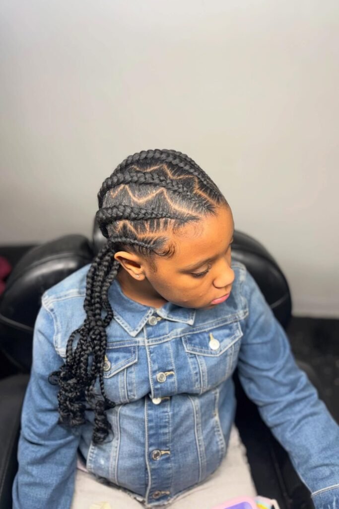 Criss-Cross Patterned Braids with Low Side Ponytail