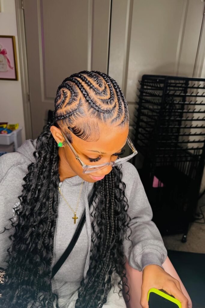Double-Vortex Patterned Braids with High-Volume Voluminous Curls