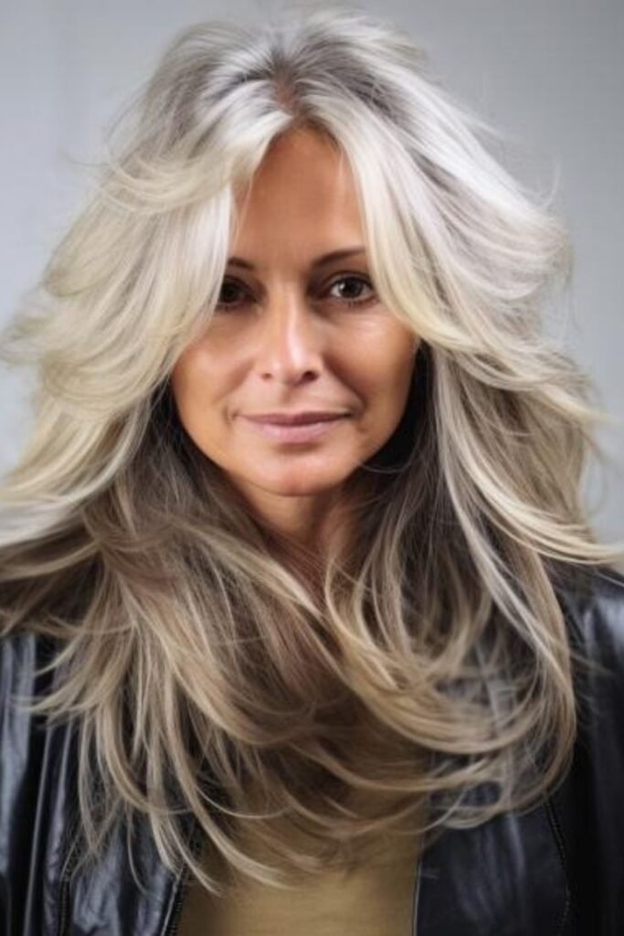 Dramatic 70s-Style Shag with Heavy Layers and Voluminous Bangs