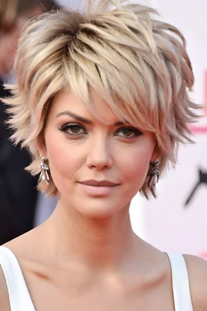 Edgy Piecey Pixie with Oversized Side-Swept Fringe