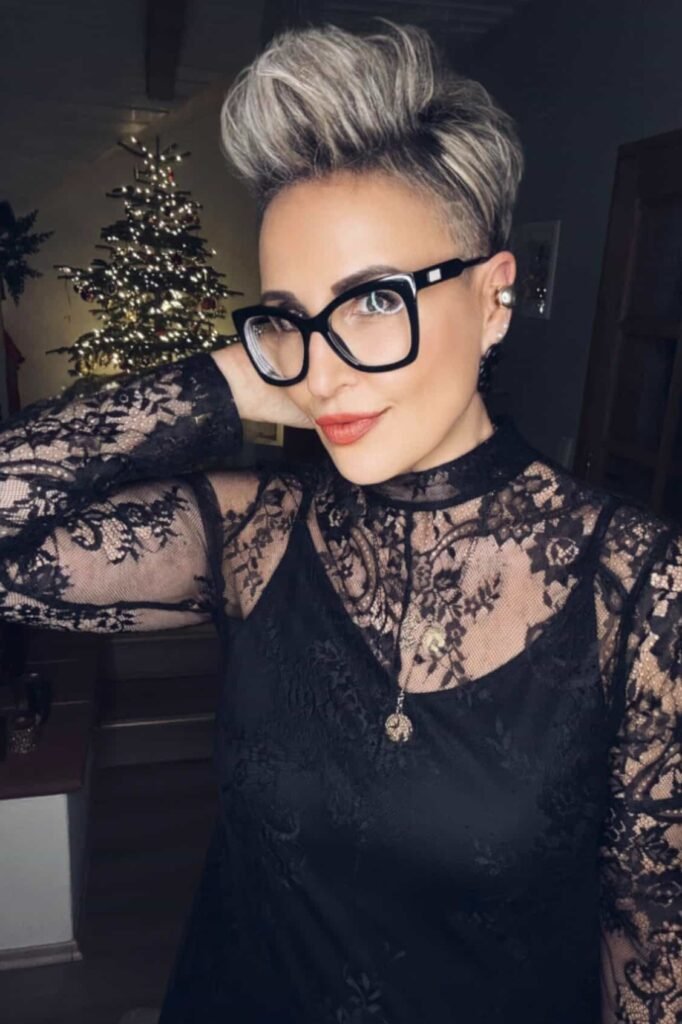 Edgy Pompadour with Shaved Sides