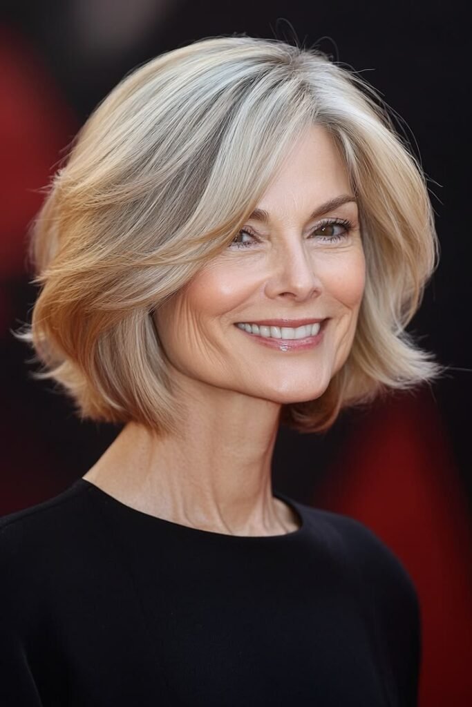 Feathered Layered Bob with Soft Outward Flips