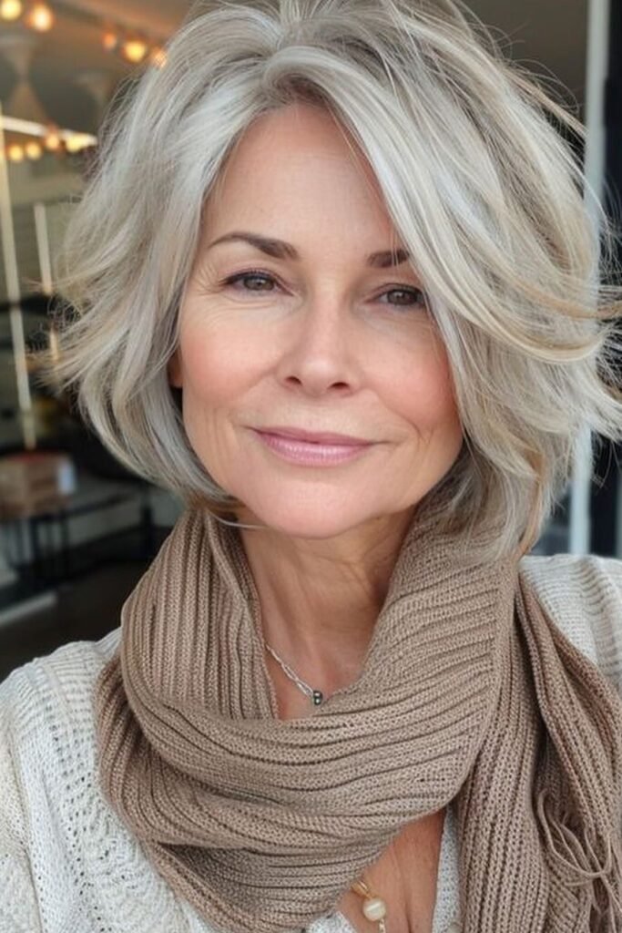 Feathered Silver Lob with Deep Side Sweep