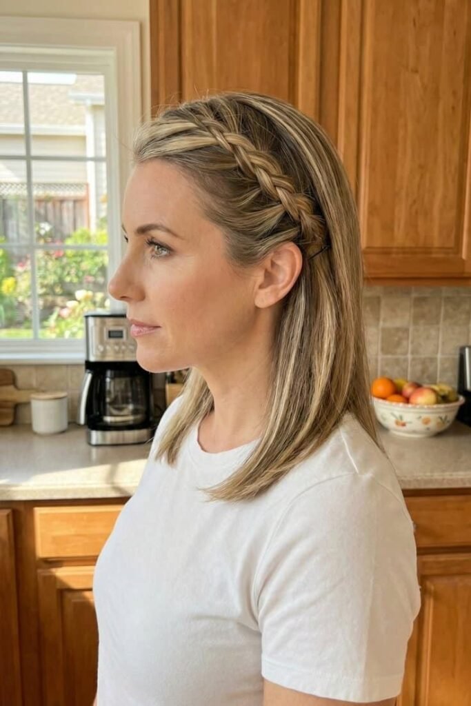 Half-Up Style with Side French Braid