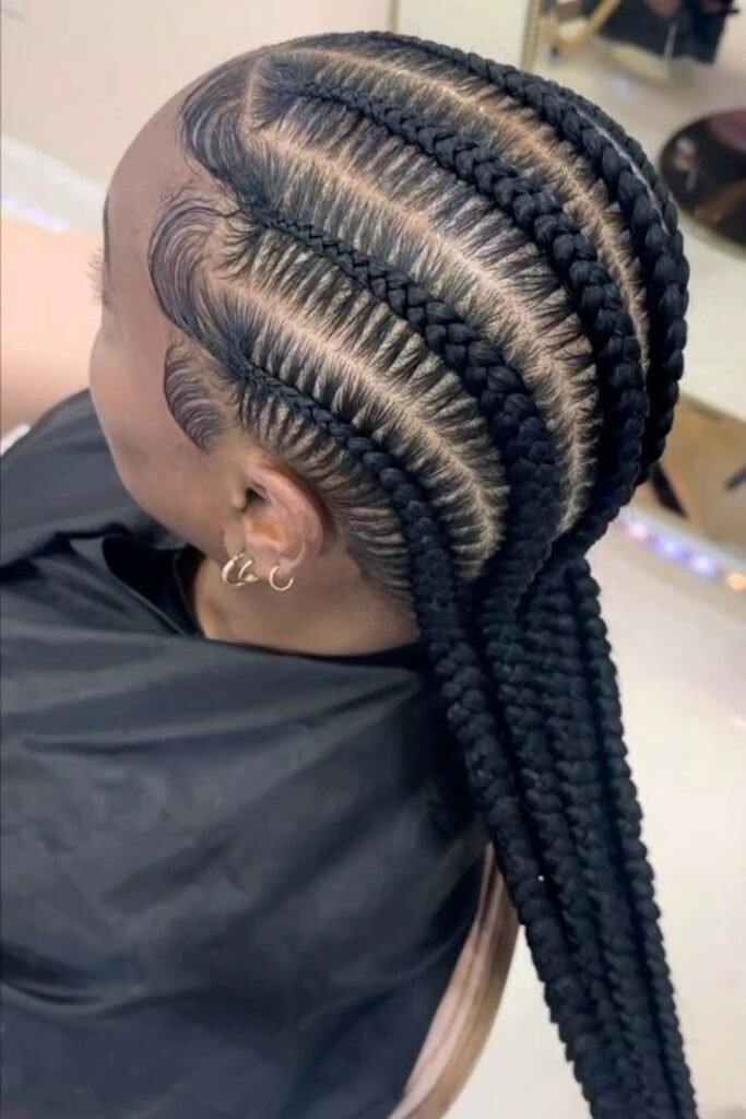 Jumbo Stitch Braids with Detailed Side Swirls