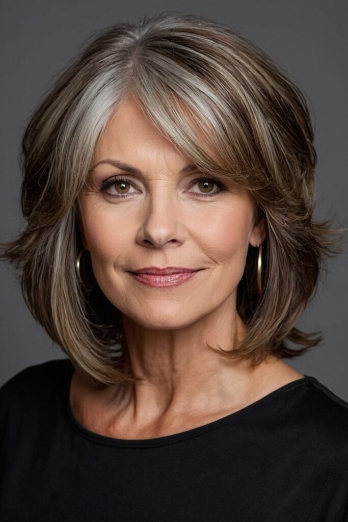 Layered Lob with Side-Swept Bangs