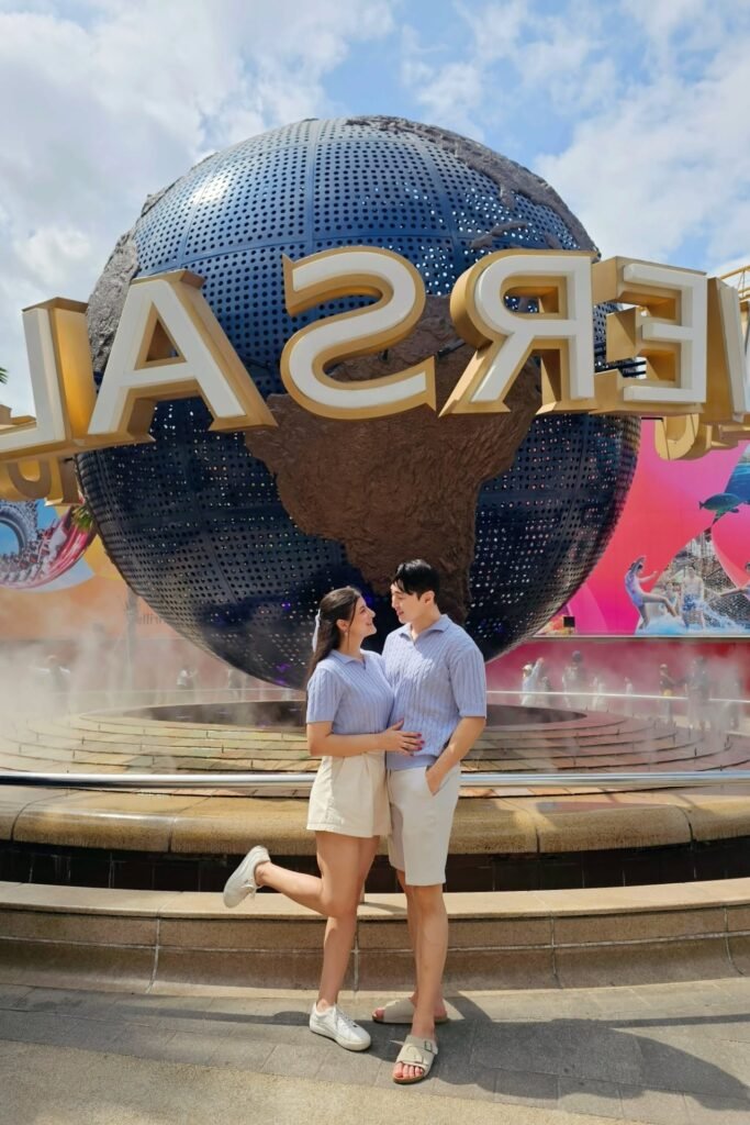 Light Blue Cable Knit Polo + Beige Shorts + White Sneakers