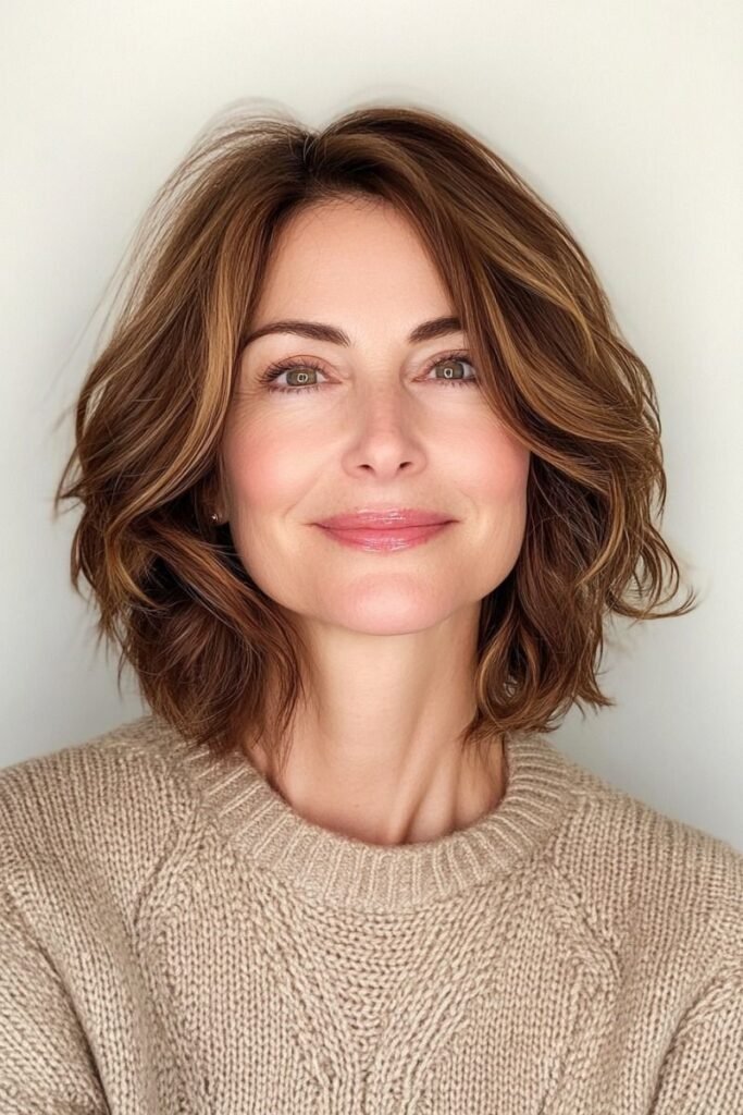 Messy Bronde Bob with Textured Ends and Volume
