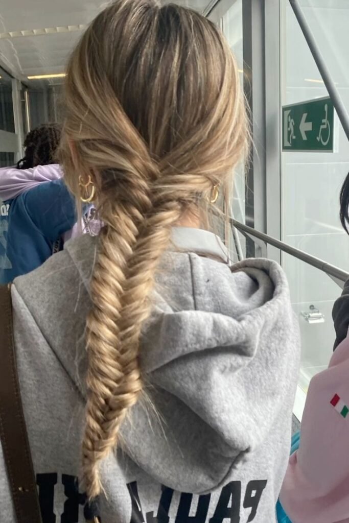 Messy Side-Swept Fishtail Braid