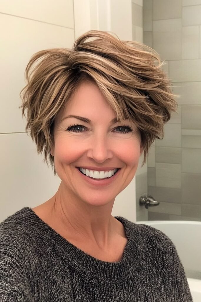 Messy Textured Pixie with Voluminous Layers