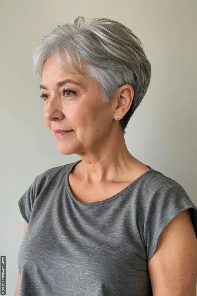 Minimalist Undercut Pixie with Forward-Styled Crown