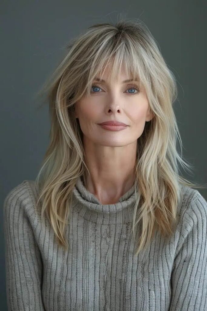 Modern Shag with Choppy Layers and Wispy Curtain Bangs