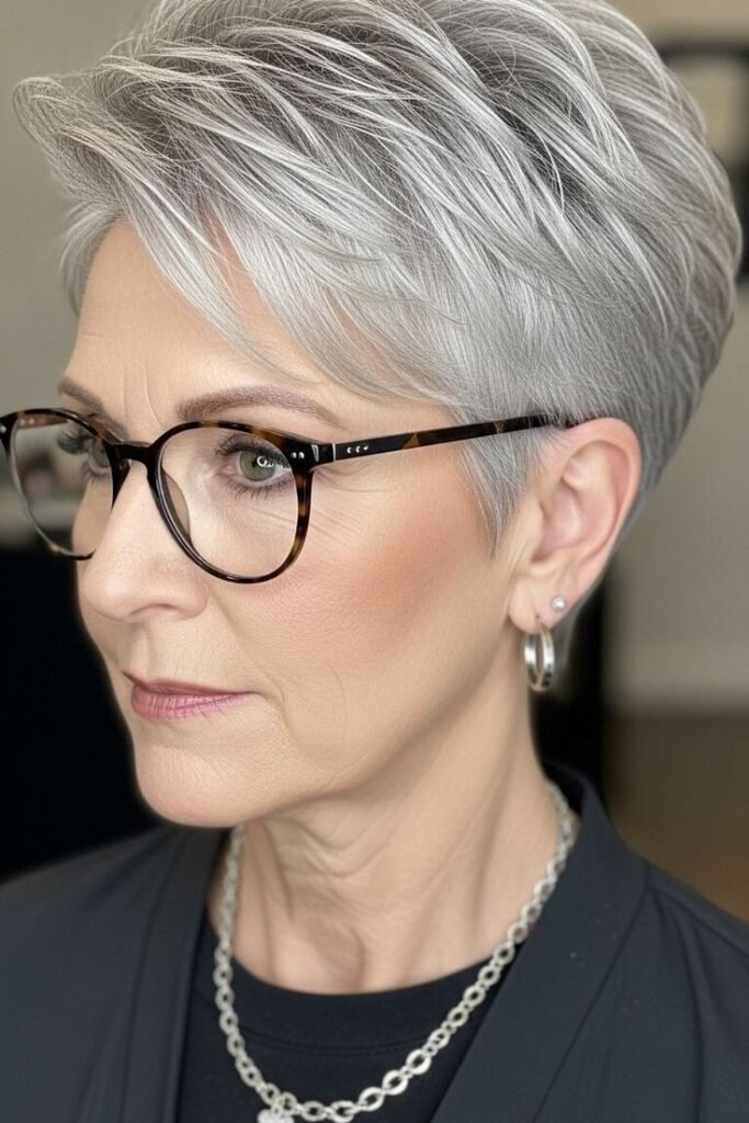 Modern Spiky Pixie with Closely Cropped Sides