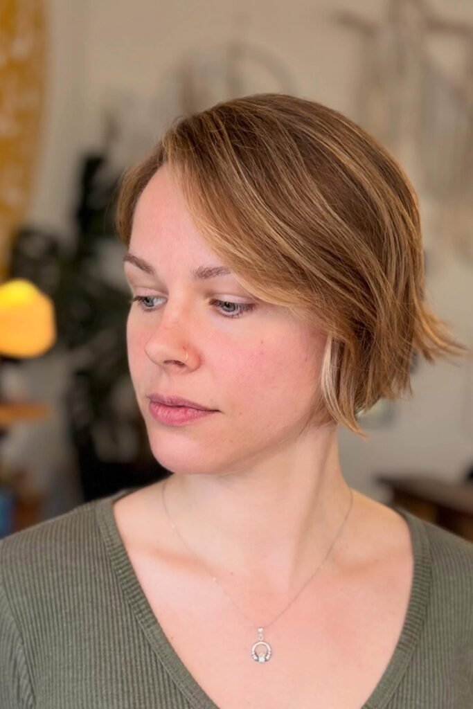 Polished A-Line Bob with Deep Side Part