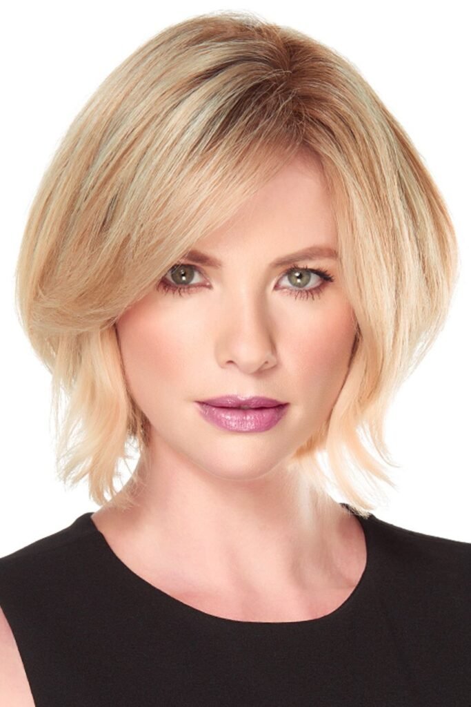 Polished Chin-Length Bob with Side-Swept Bangs