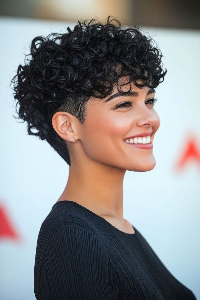 Polished Side-Parted Pixie with Sweeping Volume