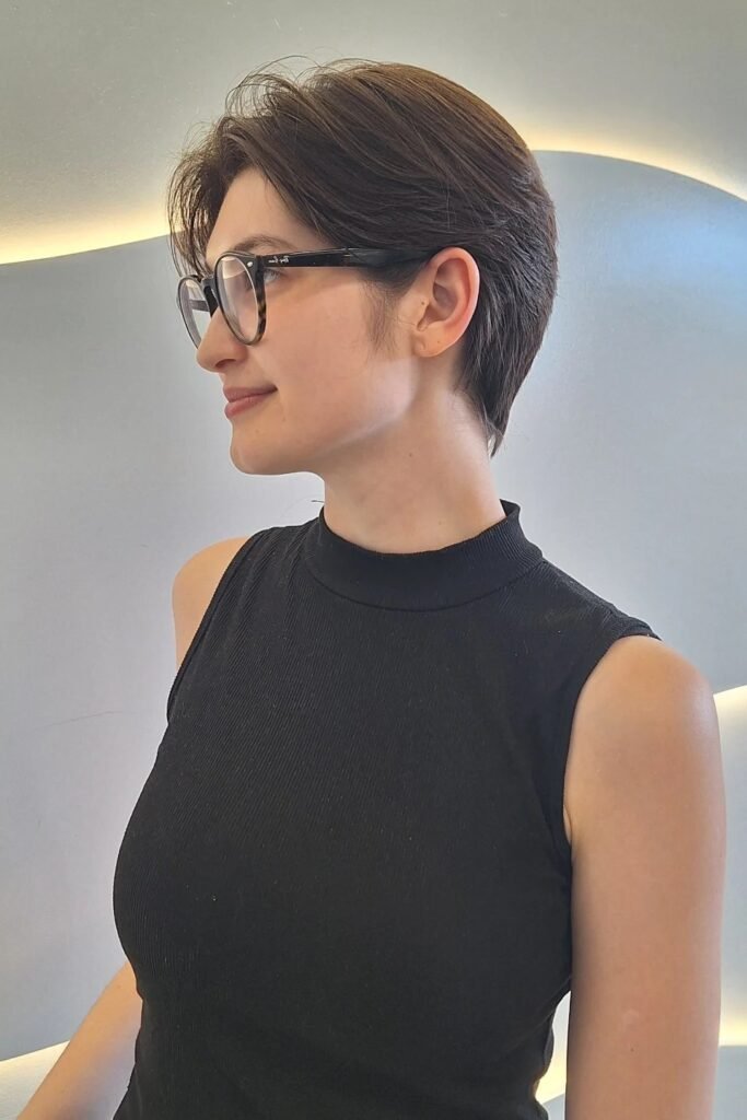 Polished Tapered Pixie with Voluminous Top