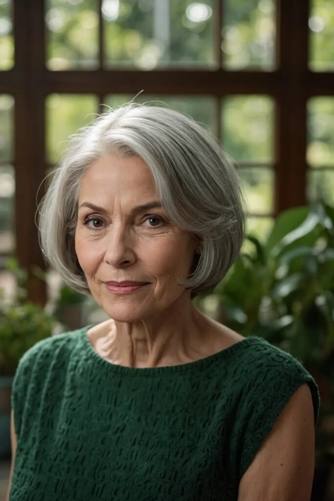 Rounded Classic Bob with Face-Framing Inward Curves