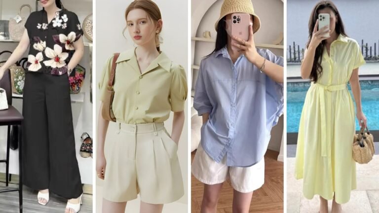 20 Stylish Short Sleeve Button Up Outfit Ideas for Women