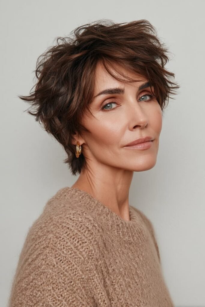 Short Textured Pixie Cut with Tapered Sides